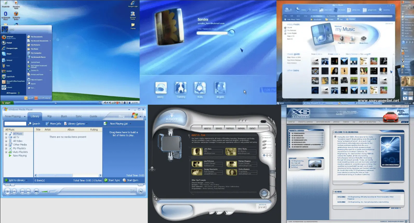 Várias Interfaces de Aplicativos
